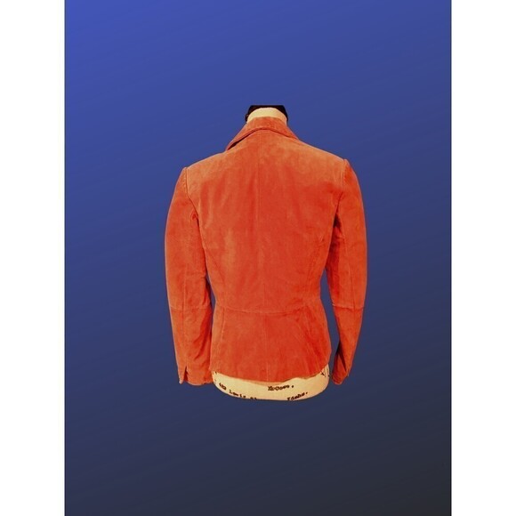 B by BERNARDO 100% SUEDE Blazer Jacket, BURNT ORANGE, WOMEN’S Size S, EUC - Picture 2 of 8